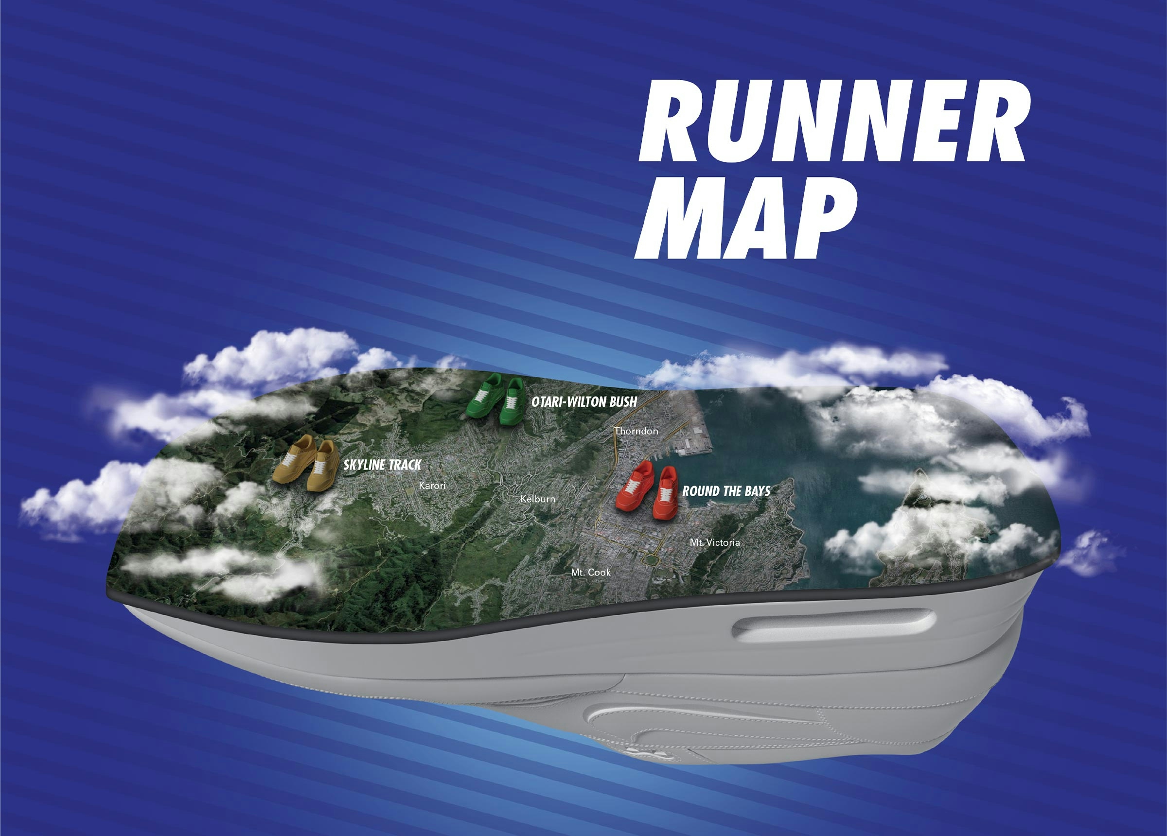 Runners map, showing an overview of where to find each track